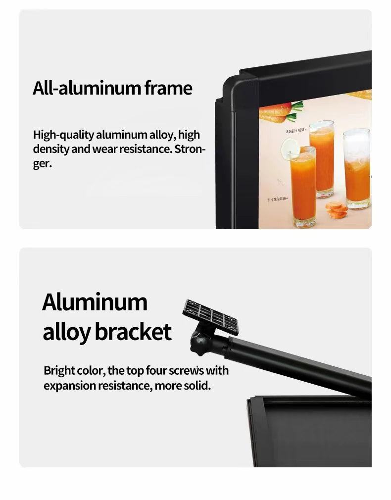 LED Slim Snap Frame Light Box Illuminated Poster Display LED Backlit Menu Board For Restaurant Cafe Shops Wall Mounted Billboard