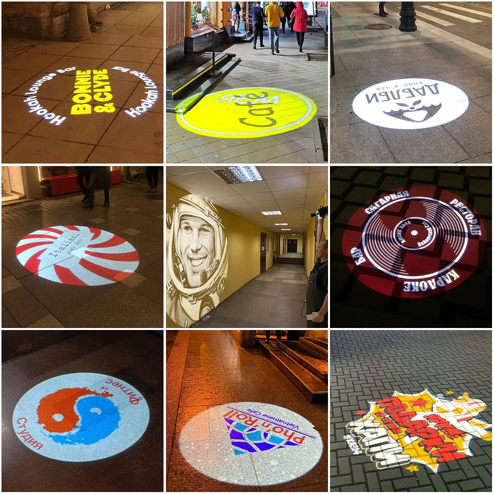 Advertising Gobo Projector Custom Logo Lights Outdoor LED Projector Ip67 Hd Rotating Customize Logo Projector Door Light Wedding