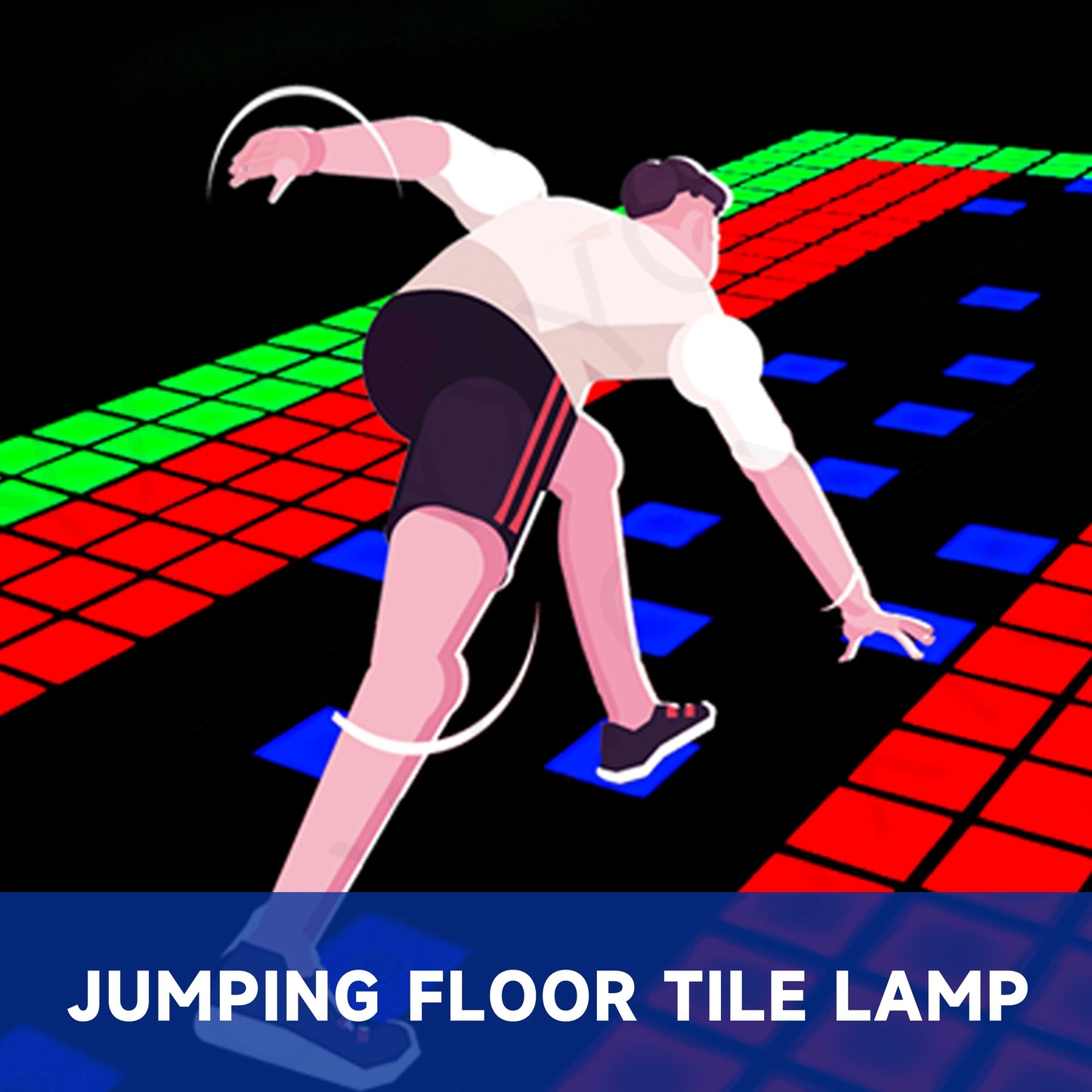 Activategames Floor Tile Light Avoiding Red Light Activating Healthy Sports Large-scale Somatosensory Game   lamp movement