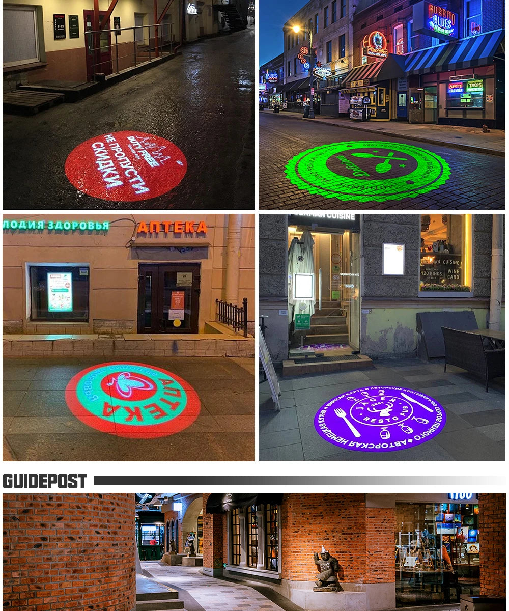 Custom Gobo Projector 100W Advertising Light Outdoor Waterproof IP67 Image Rotational Led Logo Do Projector Shop Entrance Floor
