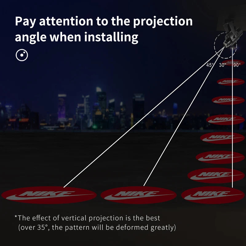 Outdoor Waterproof Laser Custom Logo Projection Indoor Door Floor Rotate Gobo Projector 50w Led Elevator Advertising Light