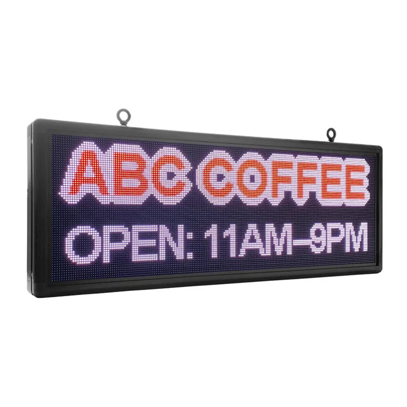 P6 LED Sign 18''X40'' Full Color Support Scrolling Message LED Sign Board Programmable Image Outdoor LED Display For Advertising