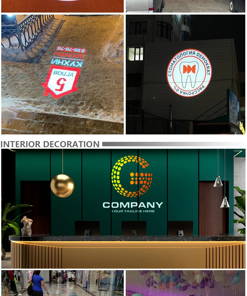 Customed Gobo Projector 120W Advertising Light  Outdoor Hotel Waterproof IP67 Image Rotation Led Logo Do Shop Entrance Floor