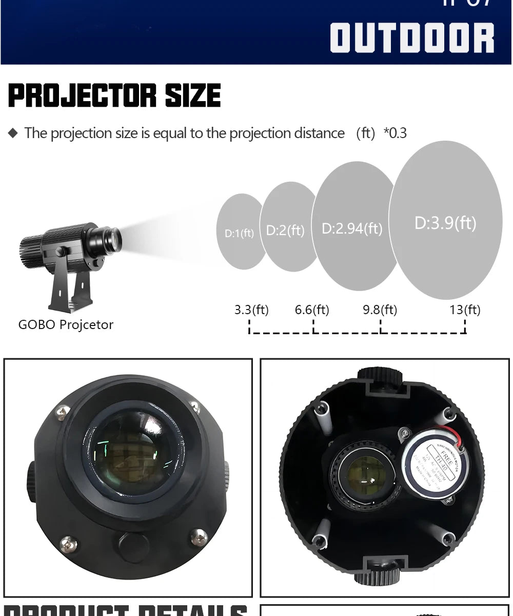 Custom Gobo Projector 100W Advertising Light Outdoor Waterproof IP67 Image Rotational Led Logo Do Projector Shop Entrance Floor