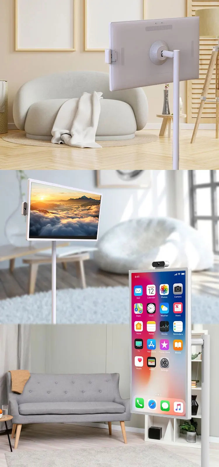 Amaboo New Arrival  Mobile Tv Portable Wifi Screen Projection Tv Usb Touchscreen Floor Standing Standby Me Tv