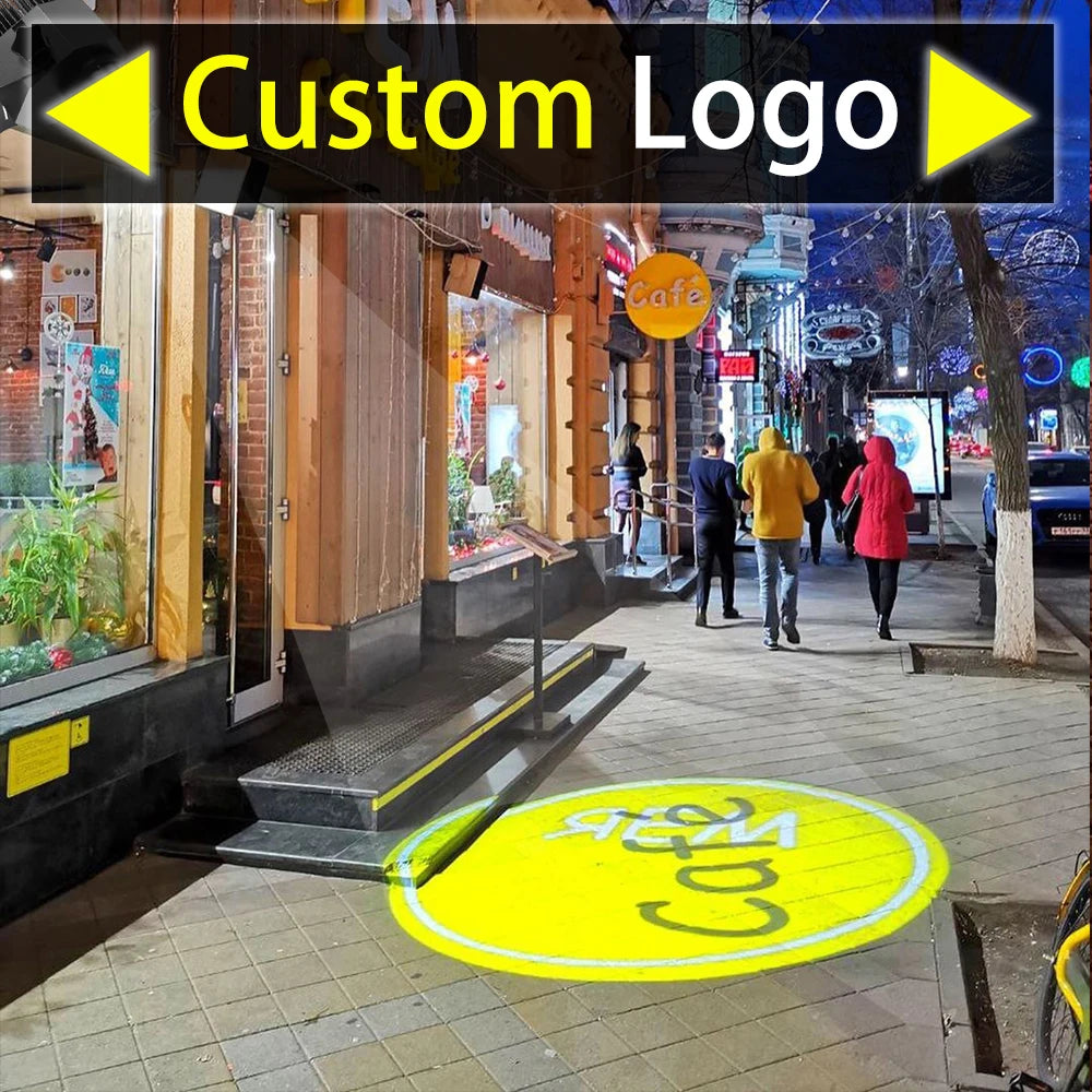 Custom Led Hd Indoor Door Head Projector Outdoor Waterproof Rotating Advertising Image Projection Lamp Gobo Logo Projector