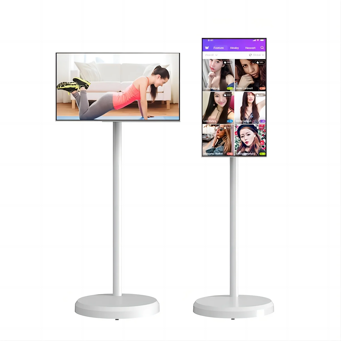 Free Shipping 22 Inch Screen Floor Stand Tablet Android 12 Slim Touch Display Large Battery Inbuilt Rotatable Movable Smart TV