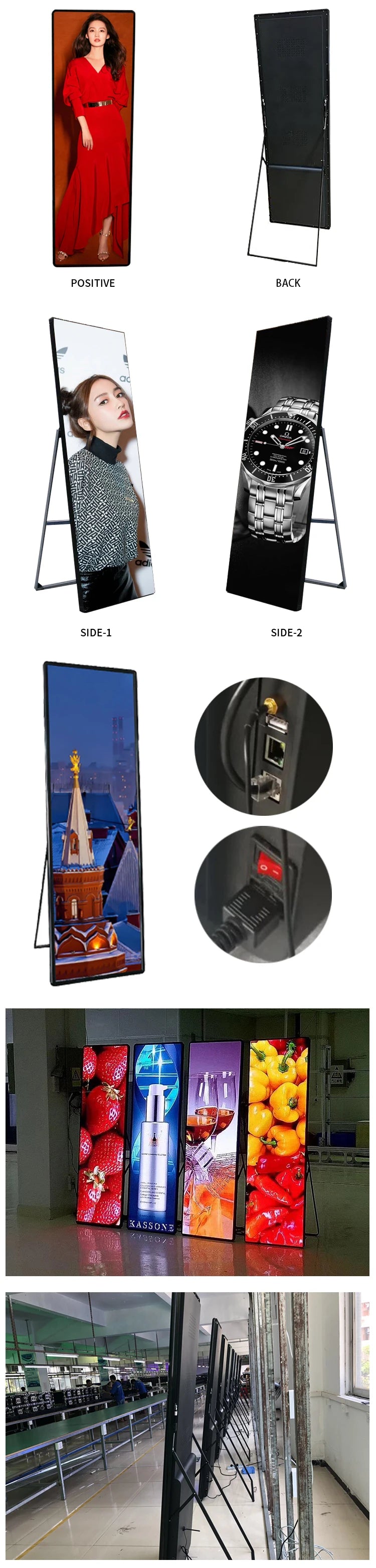 P3 576x1920mm hd outdoor xxxy video tv poster led display modules