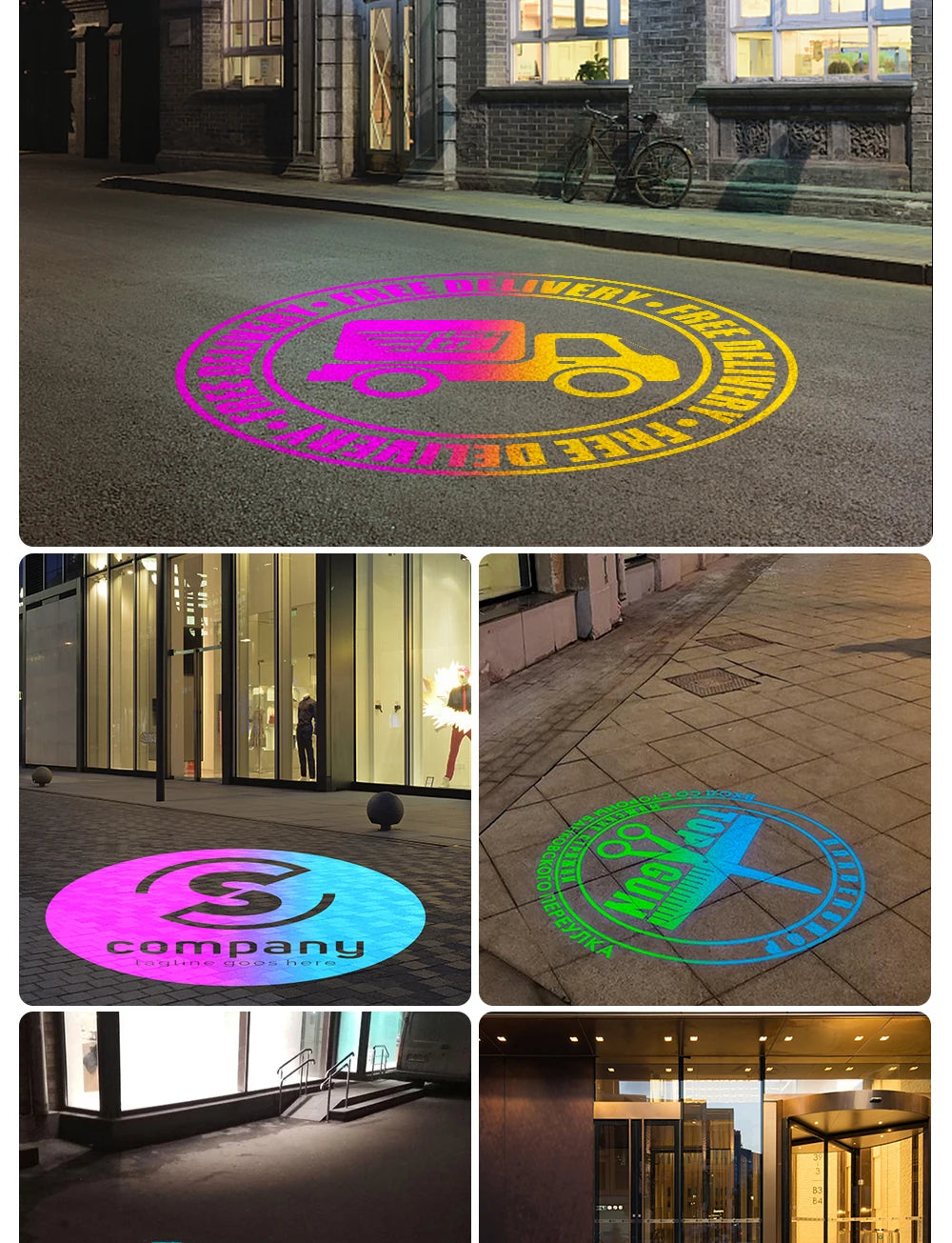 Custom Led HD Color Chang Indoor And Outdoor ip67 Waterproof Rotating Advertising Image Projection Lamp Gobo Logo Projector