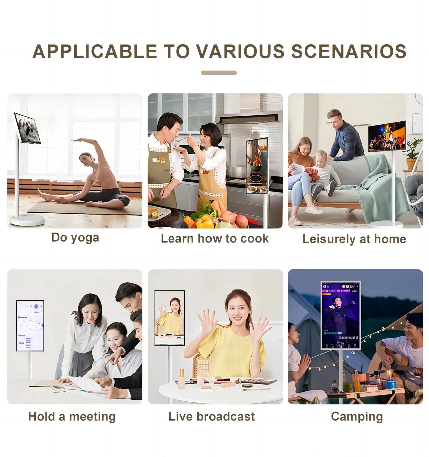 Free Shipping 22 Inch Screen Floor Stand Tablet Android 12 Slim Touch Display Large Battery Inbuilt Rotatable Movable Smart TV