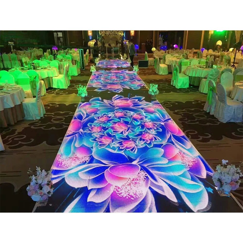 Interactive Video Stage Dance Floor Stand LED Wall Panels Screen Touch Display Digital Full Color Tile Wall For Dancing Gaming