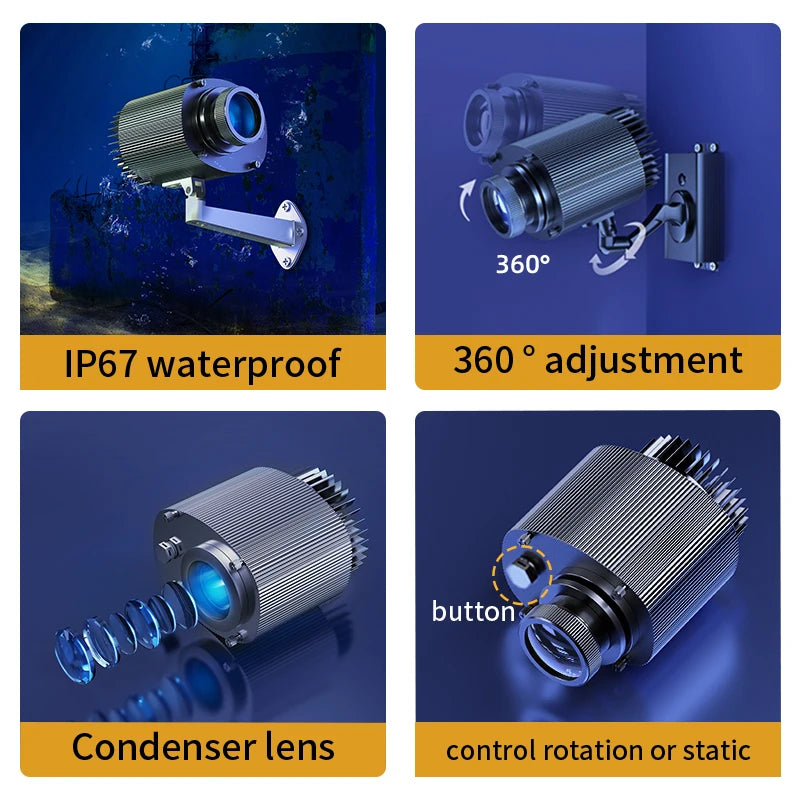 Hot Sale Led Hd Outdoor Ip67 Waterproof Image Projector Custom Gobo Rotary Or Static Advertising Logo Projector