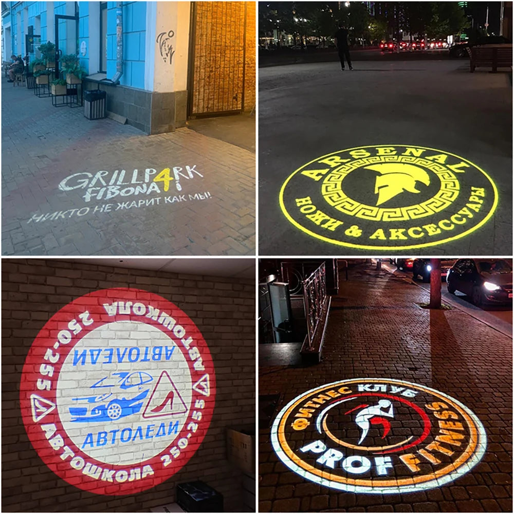 Advertising Gobo Projector Custom Logo Lights Outdoor LED Projector Ip67 Hd Rotating Customize Logo Projector Door Light Wedding