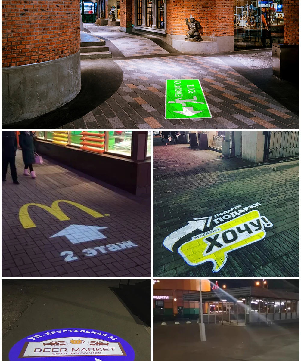 Customed Gobo Projector 120W Advertising Light  Outdoor Hotel Waterproof IP67 Image Rotation Led Logo Do Shop Entrance Floor