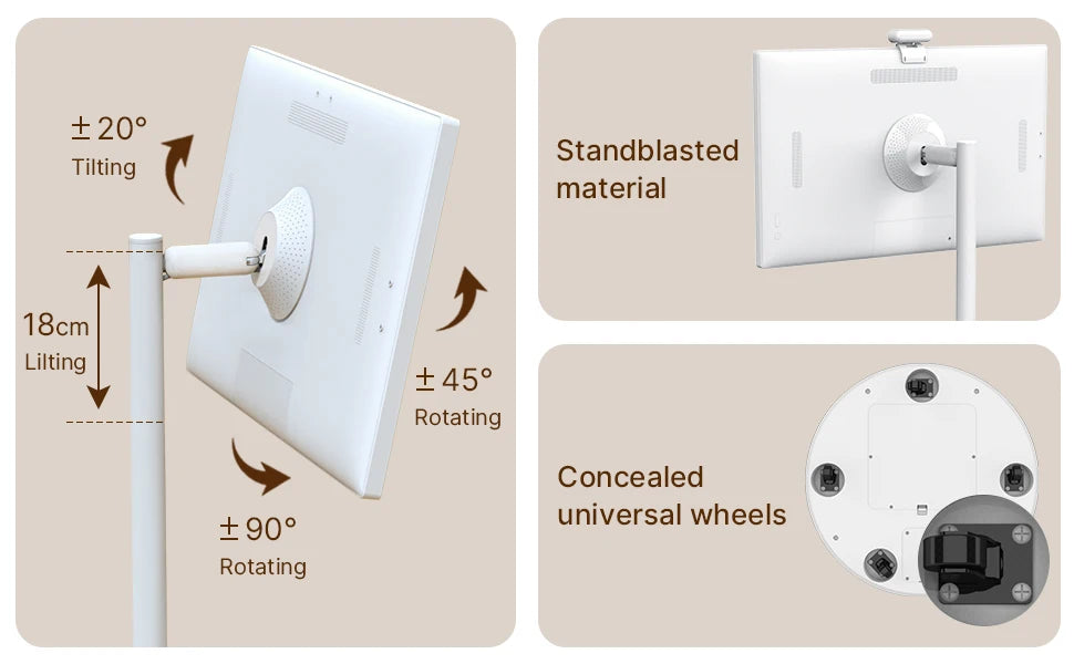 Mobile TV 32 inch Floor Standing Intelligent Touch Screen Android System/Home/8+128GB/AI Voice Remote Control Office use