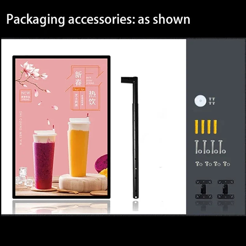 Ultra-thin Snap Frame LED Light Box, LED Menu Board, LED Advertising Poster Display Screen, Fast Food Restaurant Decorative Sign