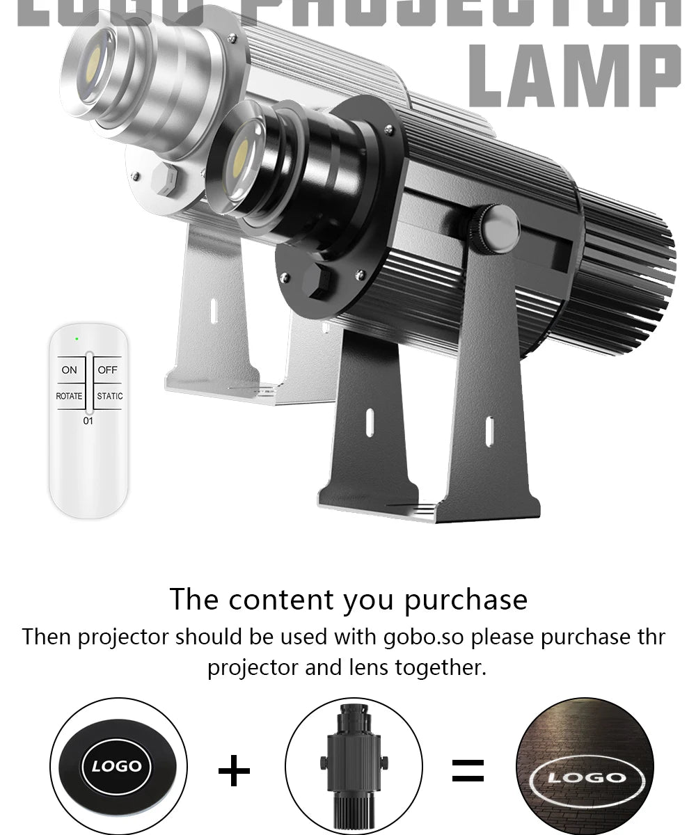 Custom Gobo Projector 100W Advertising Light Outdoor Waterproof IP67 Image Rotational Led Logo Do Projector Shop Entrance Floor