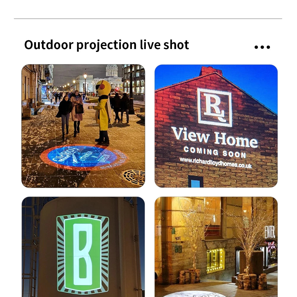 150W200W Led Ip65 Gobo Projector Light Outdoor Customized Logo Floor Projection Lamp Rotating CE Certification Source Factory