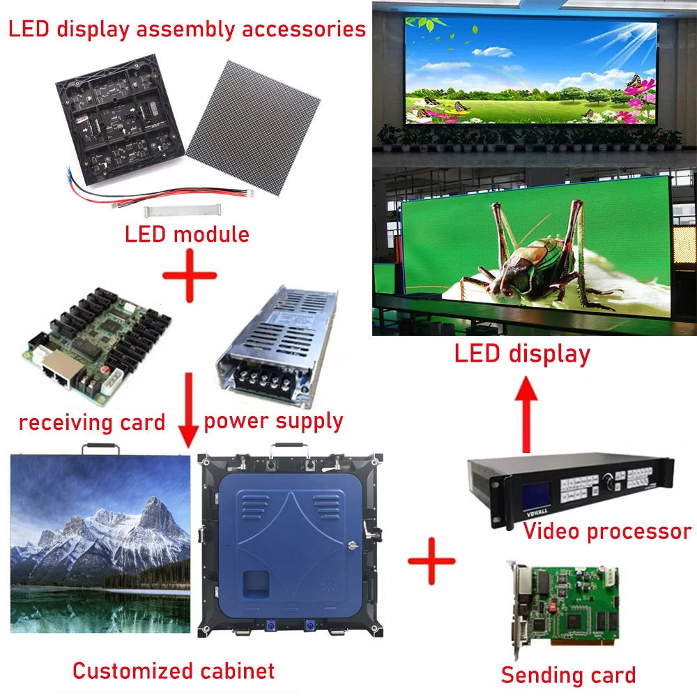 P3.91 outdoor 500*1000mm full-color HD small spacing Video wall LED display screen