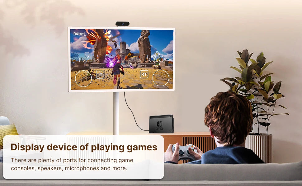 Mobile TV 32 inch Floor Standing Intelligent Touch Screen Android System/Home/8+128GB/AI Voice Remote Control Office use