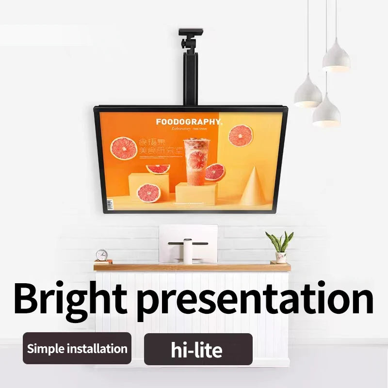LED Slim Snap Frame Light Box Illuminated Poster Display LED Backlit Menu Board For Restaurant Cafe Shops Wall Mounted Billboard