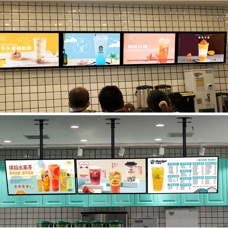 Ultra-thin Snap Frame LED Light Box, LED Menu Board, LED Advertising Poster Display Screen, Fast Food Restaurant Decorative Sign