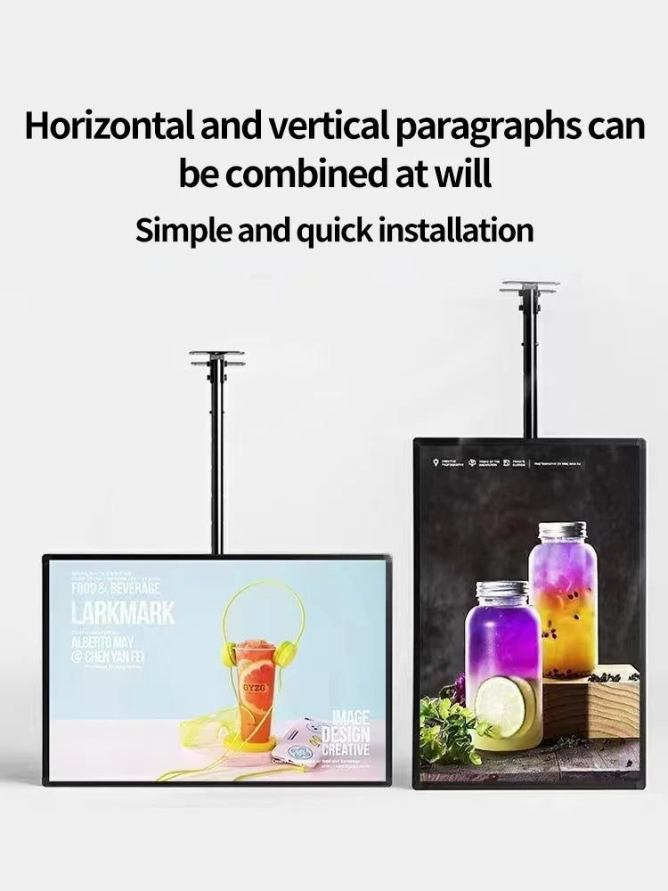 LED Slim Snap Frame Light Box Illuminated Poster Display LED Backlit Menu Board For Restaurant Cafe Shops Wall Mounted Billboard