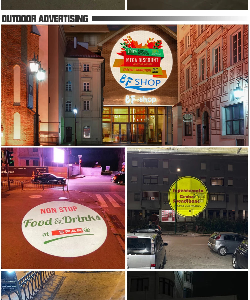Custom Gobo Projector 100W Advertising Light Outdoor Waterproof IP67 Image Rotational Led Logo Do Projector Shop Entrance Floor