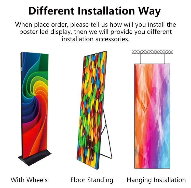 640x1920mm Led Poster Display Screen P1.8 P2 P2.5 Flooring Standing Smart Advertising LED Panel