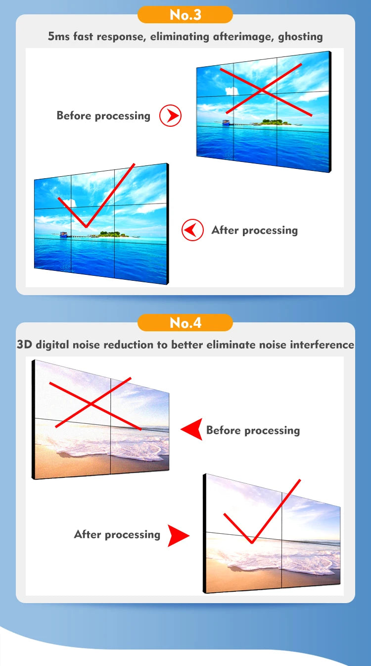 55 Inch Indoor 2x2 3x3 Floor Standing Lcd  Wall With 3.5mm Seam Bezel 4K HD Resolution  Wall