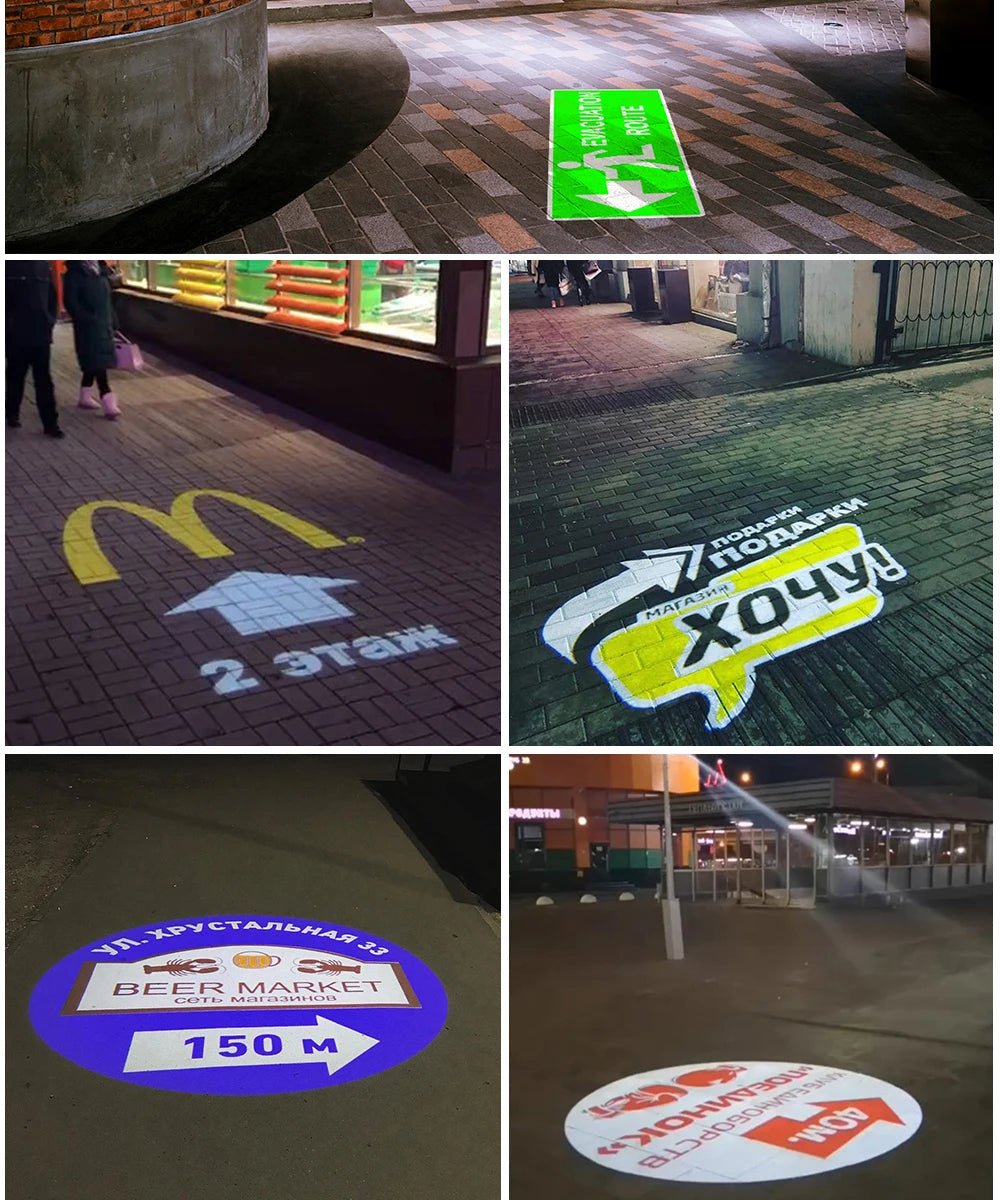 Custom Gobo Projector 100W Advertising Light Outdoor Waterproof IP67 Image Rotational Led Logo Do Projector Shop Entrance Floor