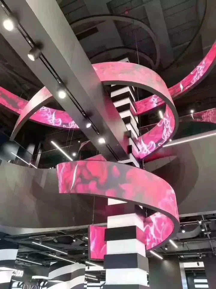 Customized Indoor outdoor Flexible  Video Wall  Led Screen Soft Led display Wall Flexible Curve Led Panel Screen