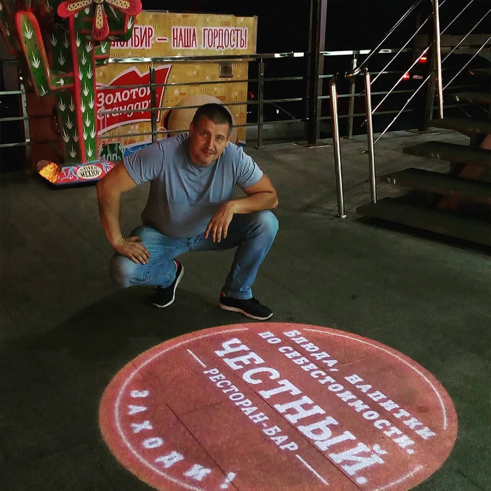 Custom Led Hd Indoor Door Head Projector Outdoor Waterproof Rotating Advertising Image Projection Lamp Gobo Logo Projector