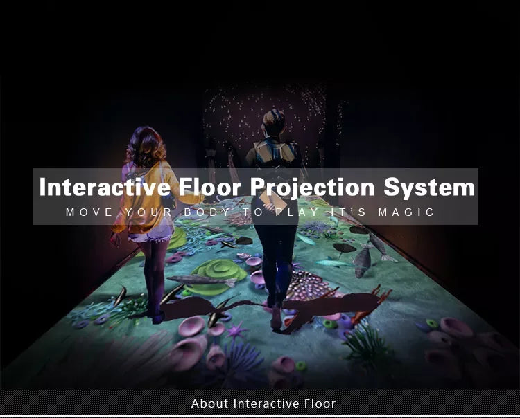 Immersive Games 3D Interactive Floor Projection System Software 28 Different High Resolution Effects Waterproof For Kids Play