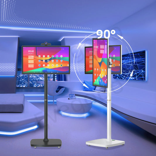 Portable TV Touch Screen 27in 32in Professional Stand Smart Display Tablet with Wheels Large Battery for Home Business