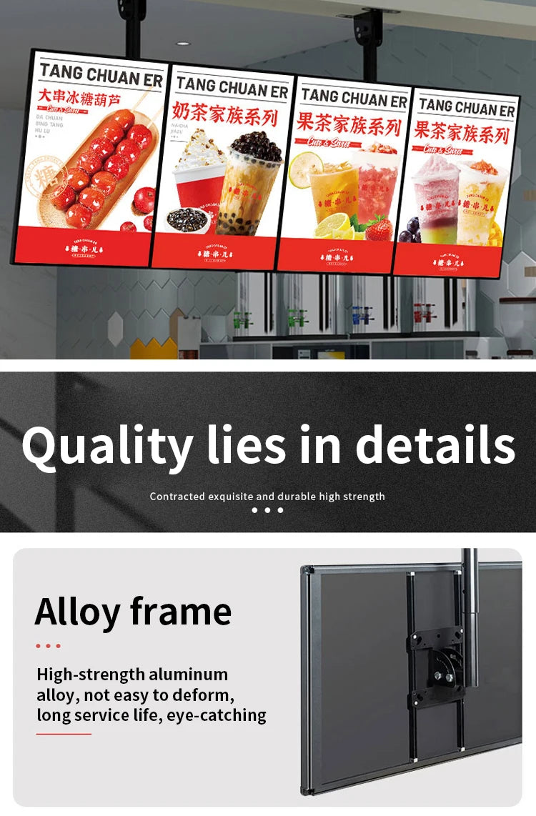 LED Slim Snap Frame Light Box Illuminated Poster Display LED Backlit Menu Board For Restaurant Cafe Shops Wall Mounted Billboard