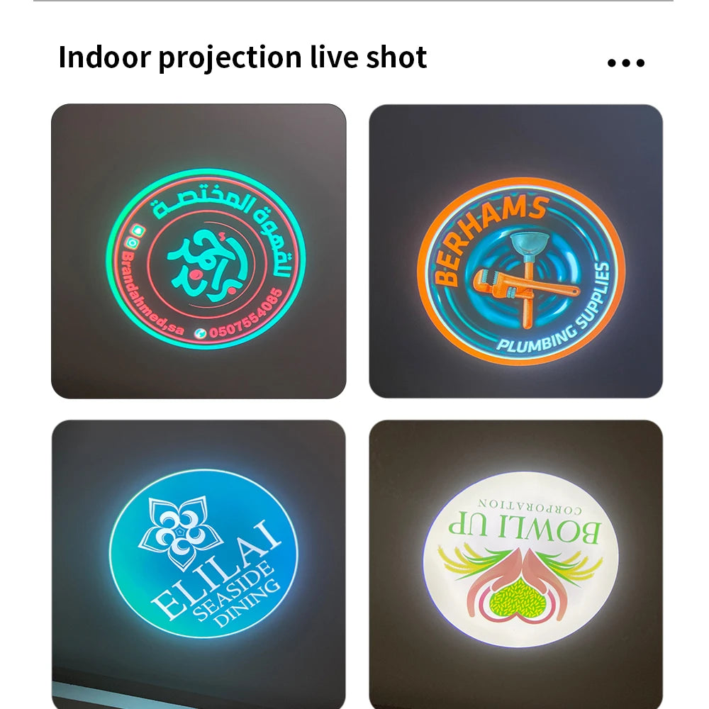 Custom Led HD Gobo Logo Projector Indoor Outdoor Ip67 Waterproof Rotating Advertising Image Projection Light For Floor Wedding