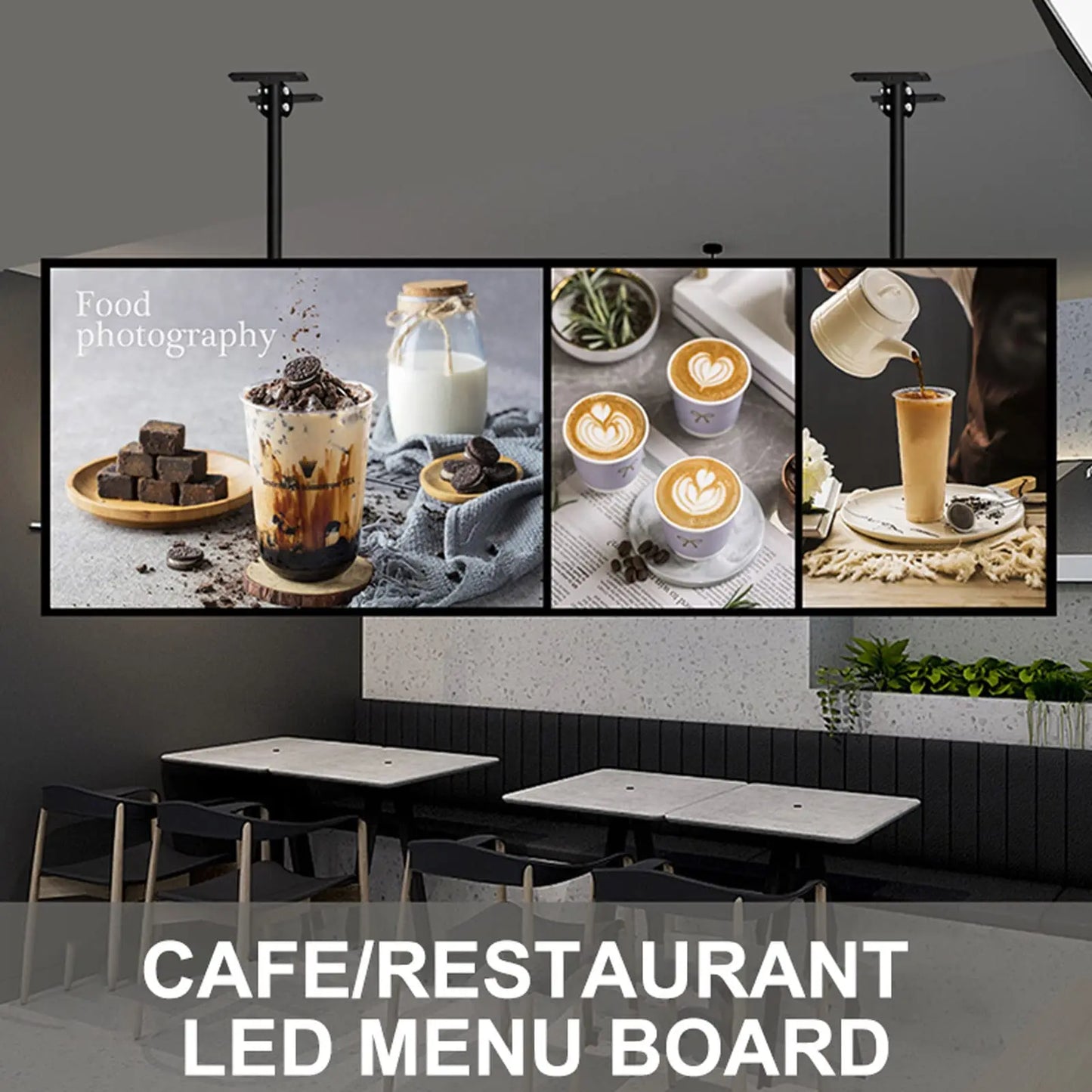 Ultra Slim Snap Frame LED Light Box Illuminated Poster Display LED Menu Board Advertising Screen For Restaurant Wall Billboards