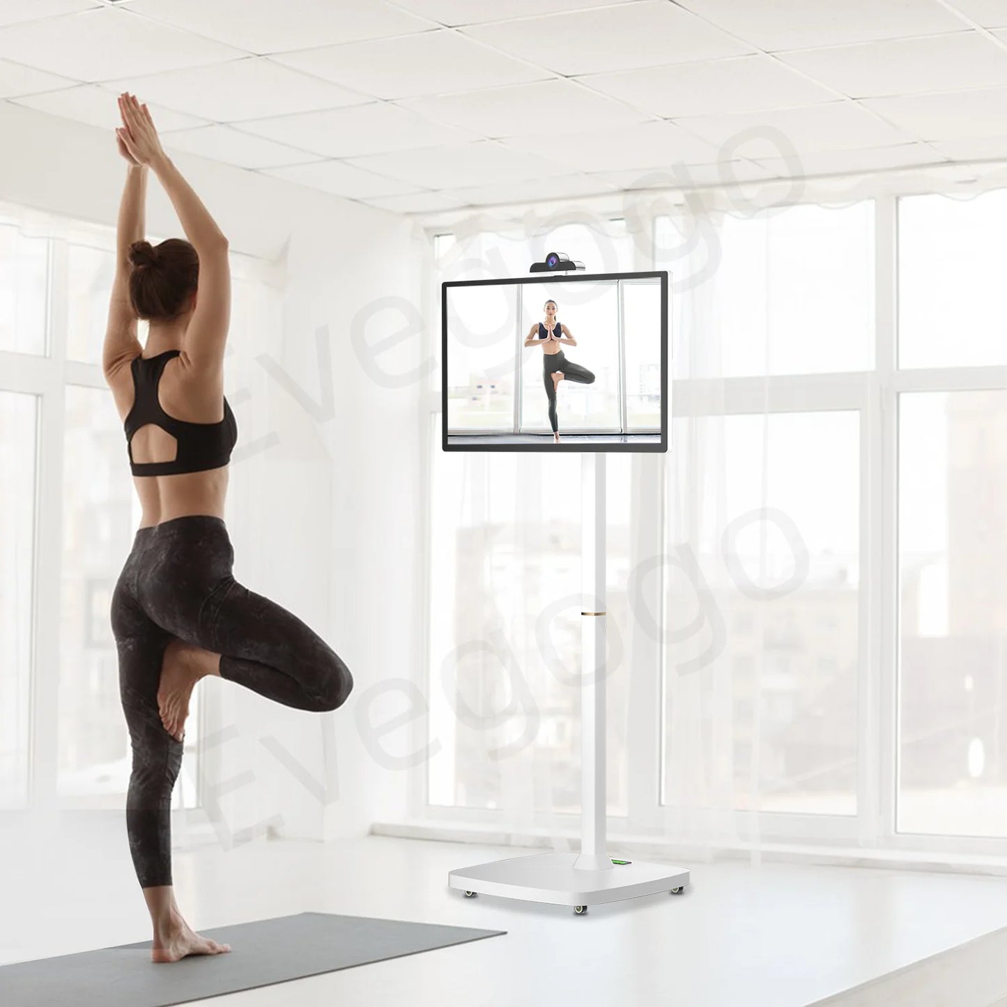 Portable TV Touch Screen 27in 32in Professional Stand Smart Display Tablet with Wheels Large Battery for Home Business