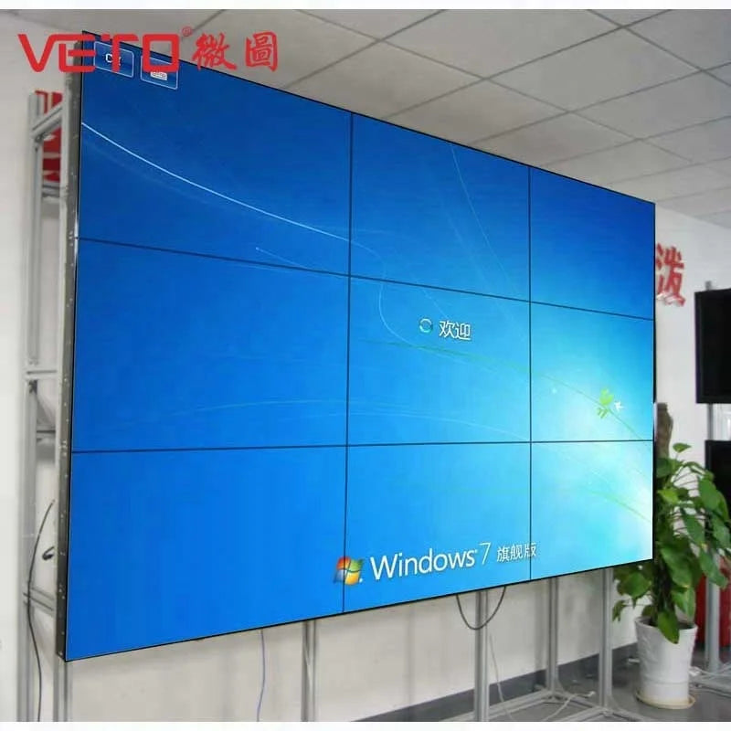 55 Inch Indoor 2x2 3x3 Floor Standing Lcd  Wall With 3.5mm Seam Bezel 4K HD Resolution  Wall