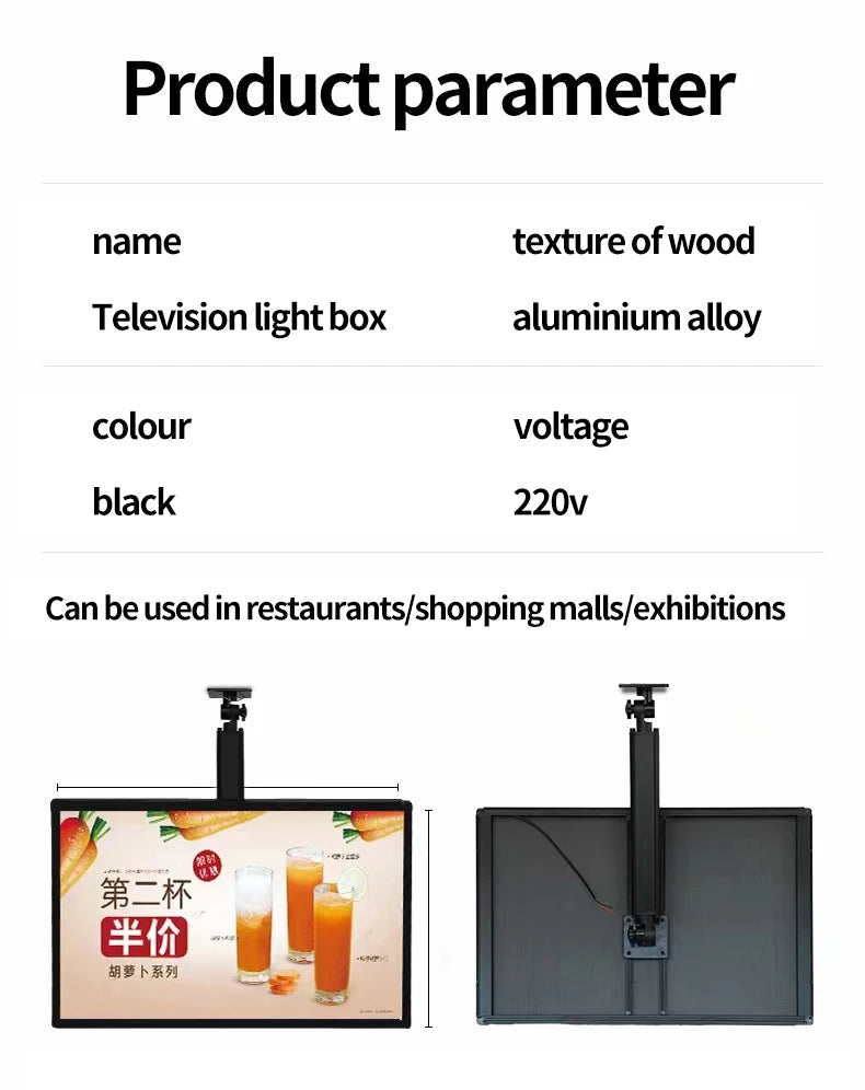 LED Slim Snap Frame Light Box Illuminated Poster Display LED Backlit Menu Board For Restaurant Cafe Shops Wall Mounted Billboard