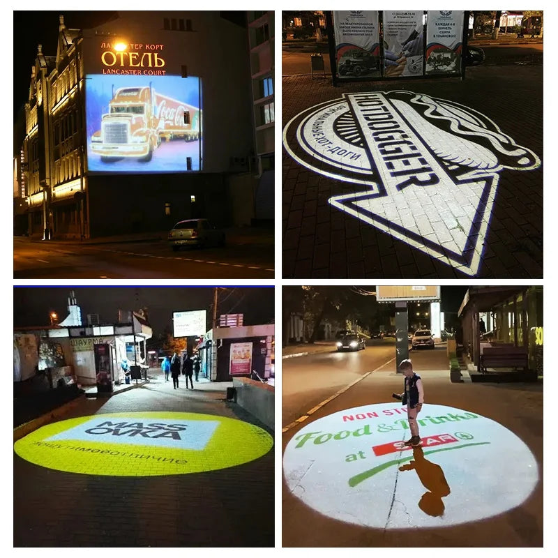 Outdoor Waterproof 160w Rotating Gobo Projector Custom Led Advertising Image Sign Far Distance Logo Light Projector