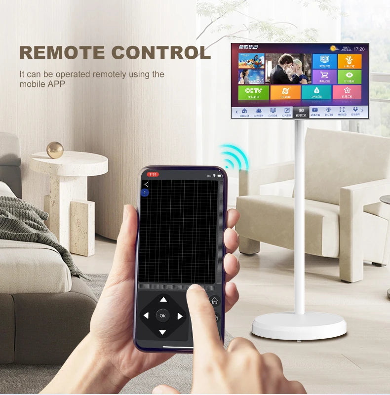 Free Shipping 22 Inch Screen Floor Stand Tablet Android 12 Slim Touch Display Large Battery Inbuilt Rotatable Movable Smart TV