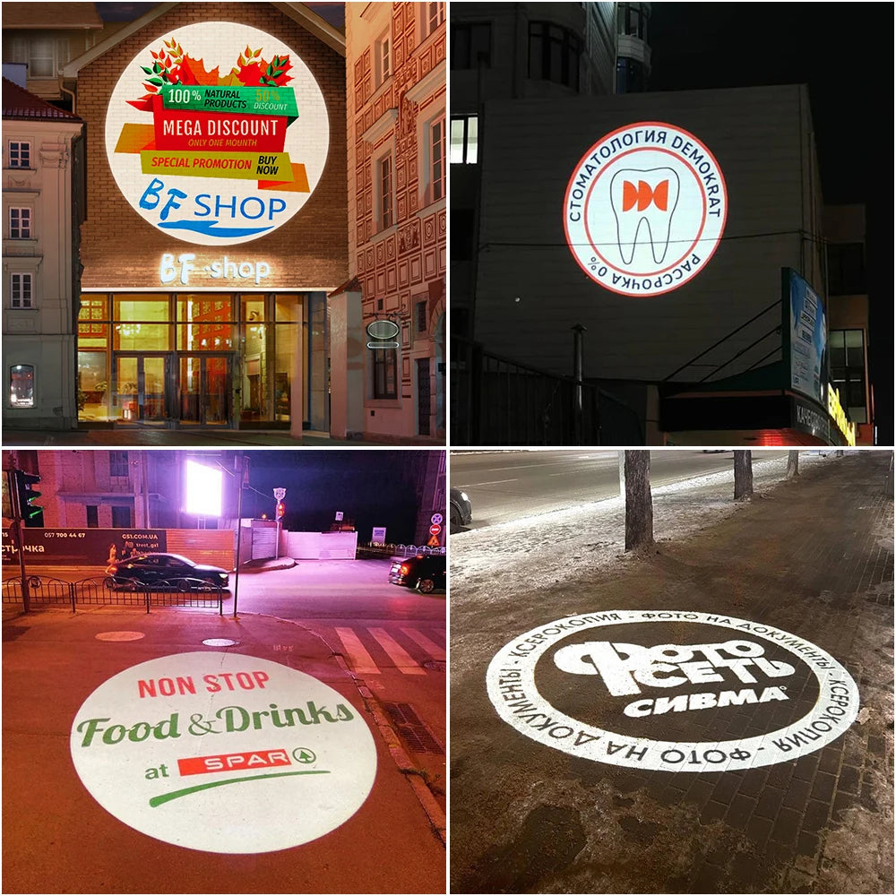 Custom Gobo Projector 150W Advertising Light Welcome Outdoor Waterproof IP67 System Image Rotation Led Logo Shop Entrance Floor