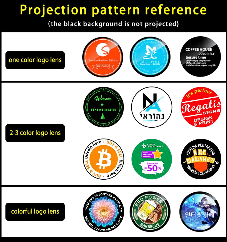 Led Logo Projection Custom Advertising Notice Restaurant Welcome Image Sign Caution  Rotary Led Light Gobo Projector For Outdoor