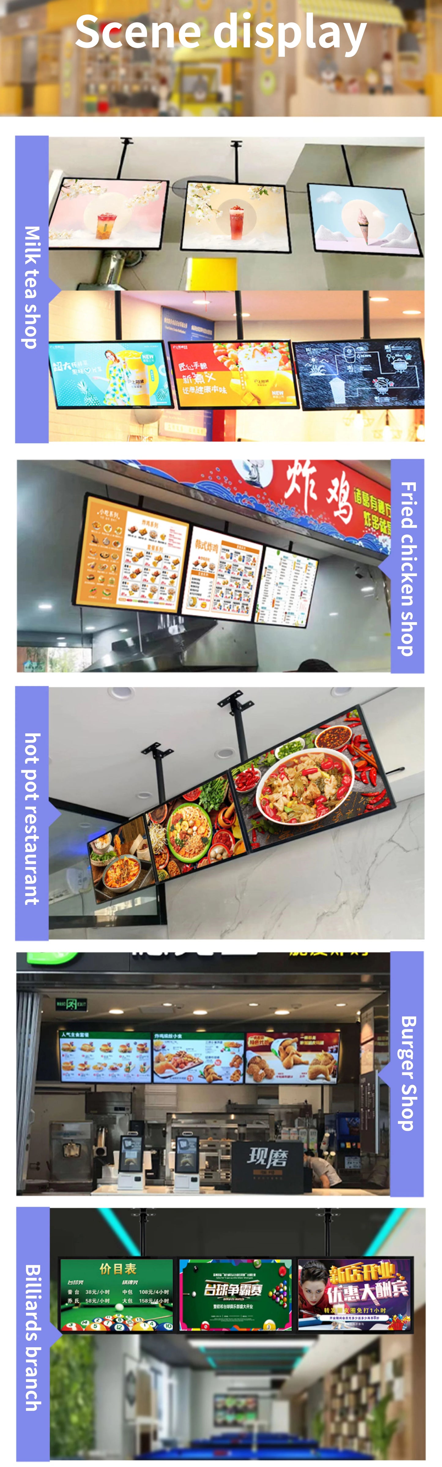 Slim Snap Frame LED Light Box Illuminated Poster Display LED Backlit Menu Board Screen For Restaurant Cafe Shops Wall Billboard