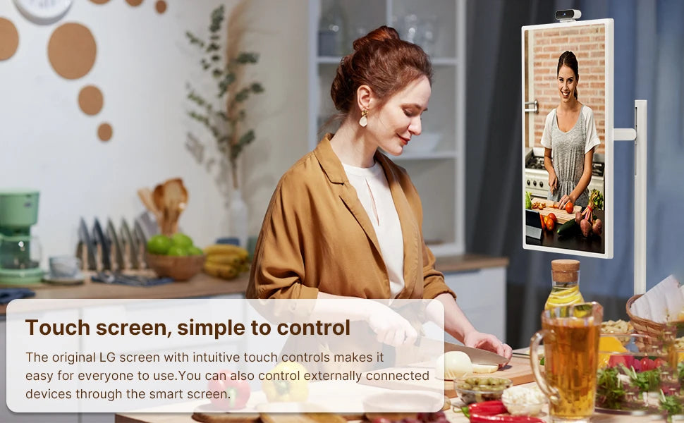 Mobile TV 32 inch Floor Standing Intelligent Touch Screen Android System/Home/8+128GB/AI Voice Remote Control Office use