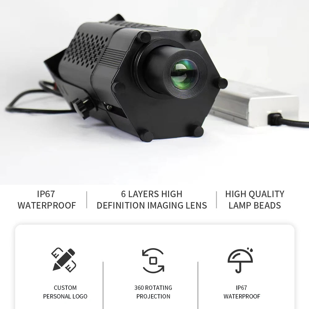 150W200W Led Ip65 Gobo Projector Light Outdoor Customized Logo Floor Projection Lamp Rotating CE Certification Source Factory