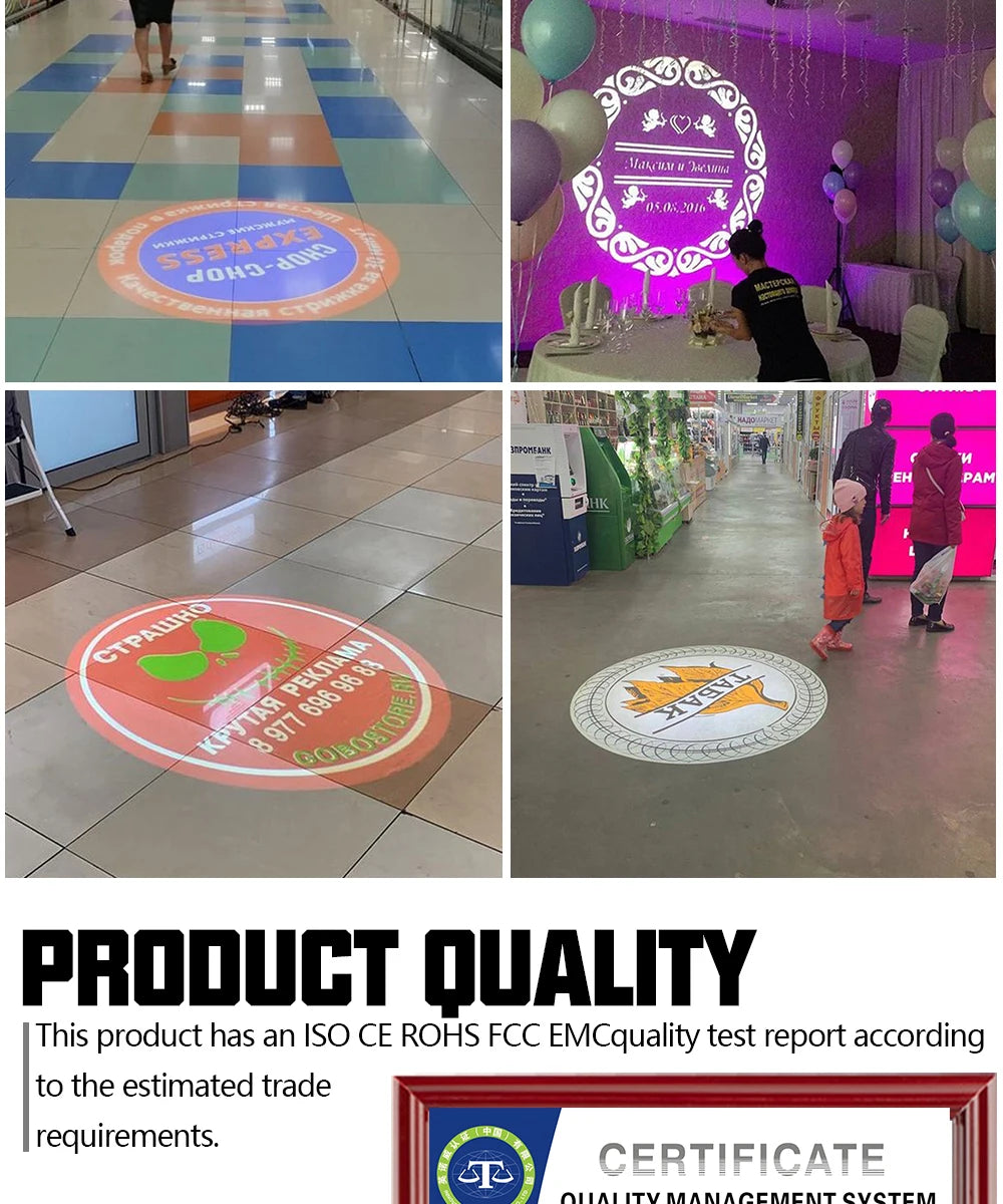 Custom Gobo Projector 150W Advertising Light Welcome Outdoor Waterproof IP67 System Image Rotation Led Logo Shop Entrance Floor