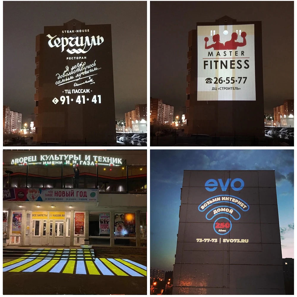 150W200W Led Ip65 Gobo Projector Light Outdoor Customized Logo Floor Projection Lamp Rotating CE Certification Source Factory